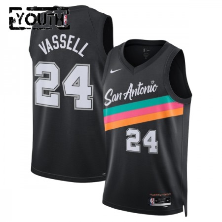 Dres San Antonio Spurs Devin Vassell Nike 2025-26 City Edition Crno Swingman - Dječji